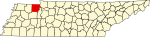 Map of Tennessee highlighting Henry County